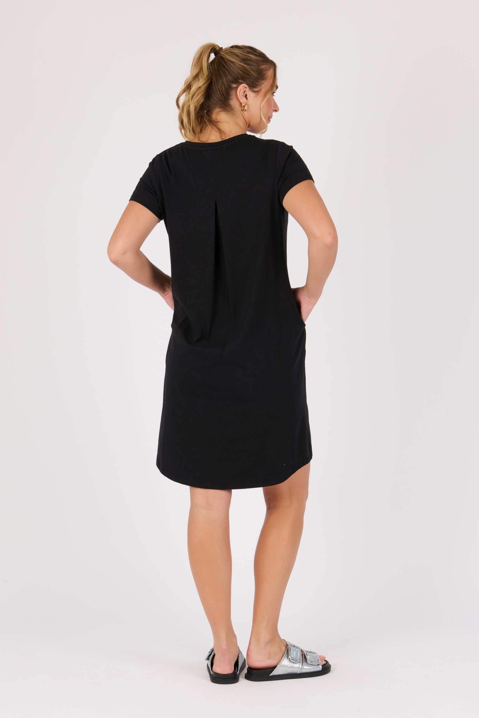 V-Neck Betty Dress - Black - Catani Clothing