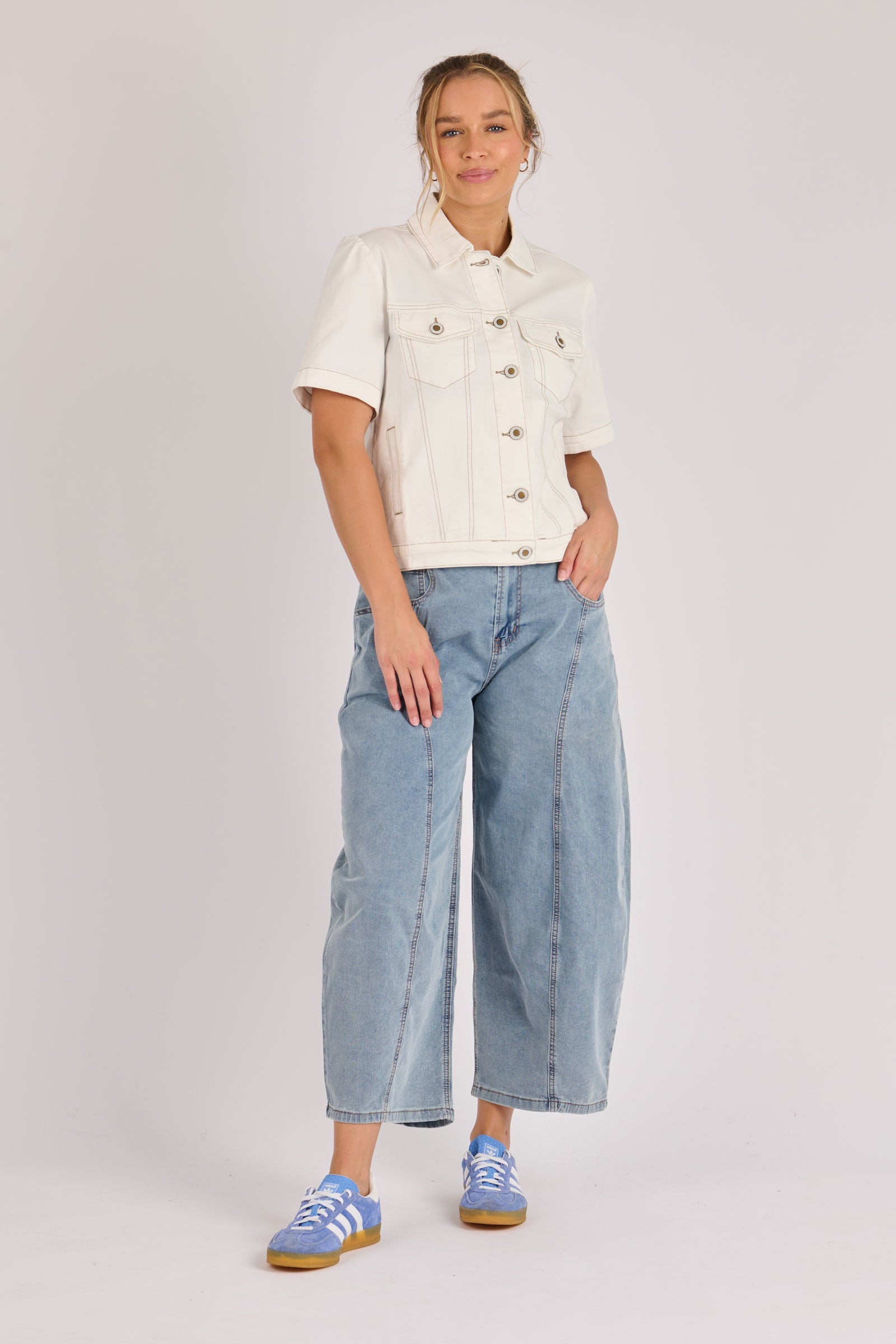 One Ten Willow Short Sleeve Jacket - Optic White (view 4)