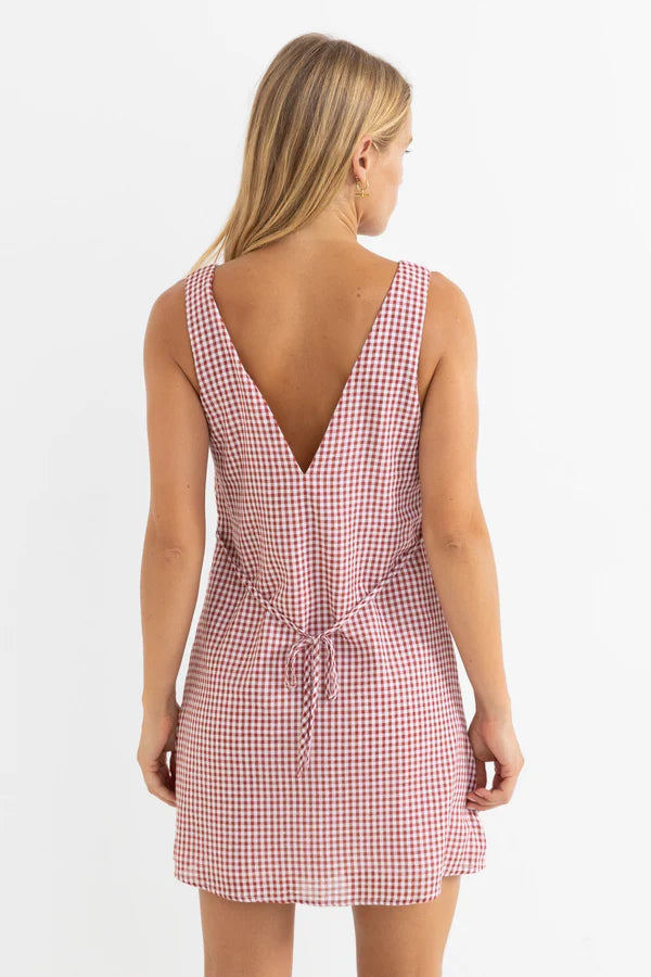 Lola Check Mini Dress - Fire