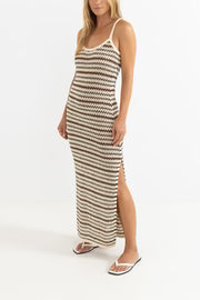 Tami Stripe Knit Maxi Dress - Chocolate