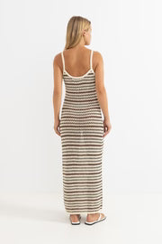 Tami Stripe Knit Maxi Dress - Chocolate