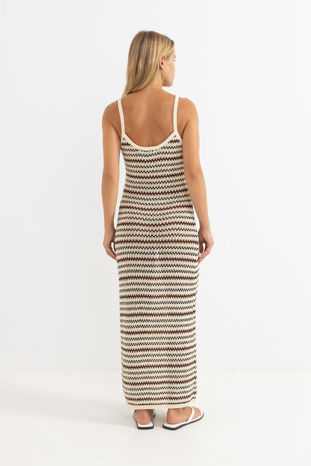 Tami Stripe Knit Maxi Dress - Chocolate - Catani Clothing