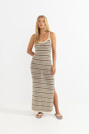 Tami Stripe Knit Maxi Dress - Chocolate - Catani Clothing