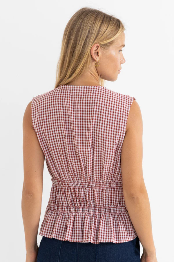 Tie Front Top - Fire