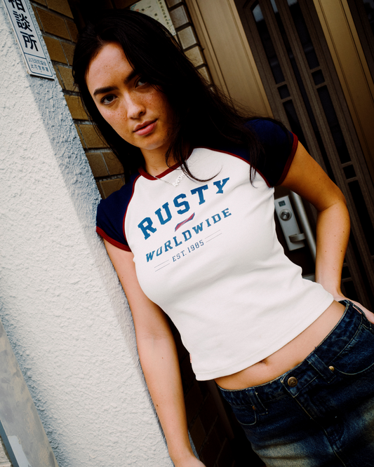 Mr Worldwide Raglan Skimmer Tee - White