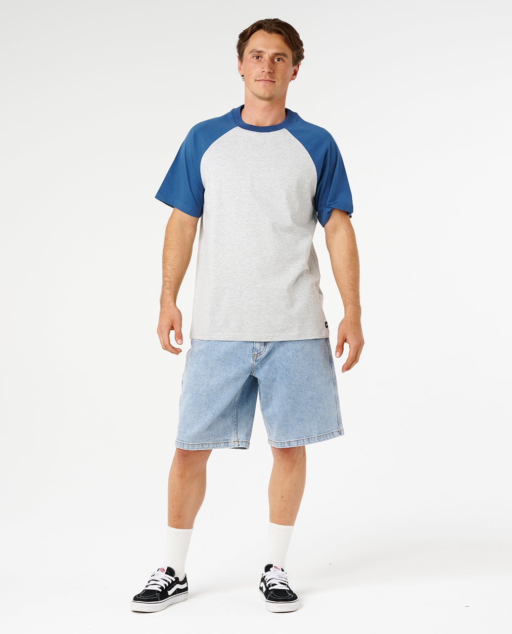 Rip Curl Plain Raglan Tee - Grey Marle (view 4)
