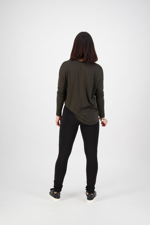 Vassalli Full Length Skinny Leg Ponti Pant - Black (view 4)