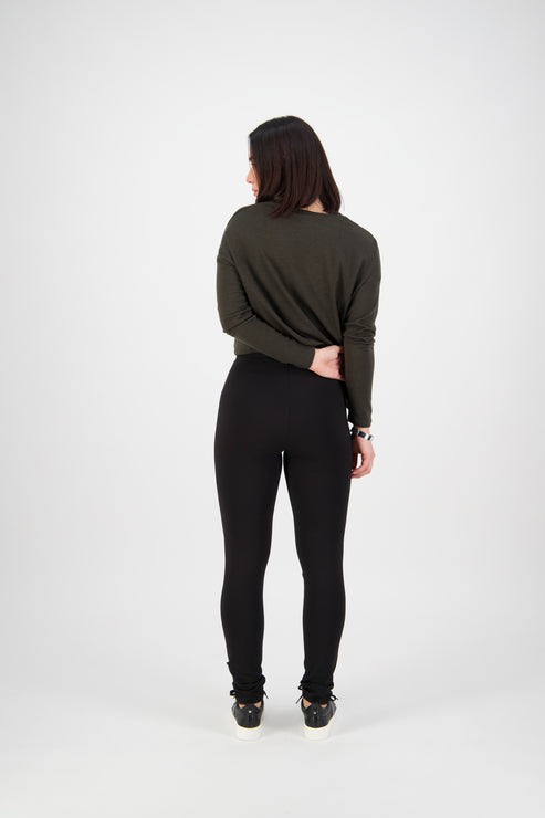 Vassalli Full Length Skinny Leg Ponti Pant - Black (view 5)