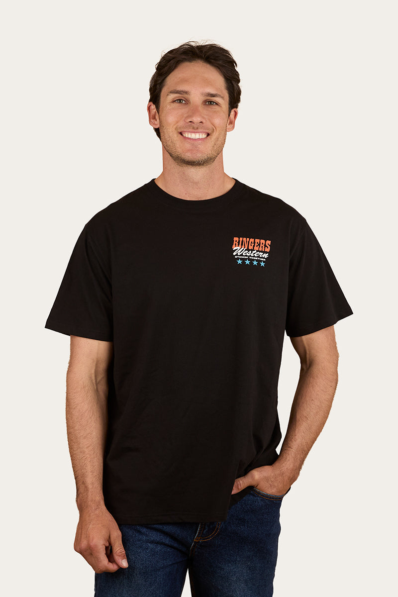 Ringers Western Stickin Together Mens Loose Fit T-Shirt Black front