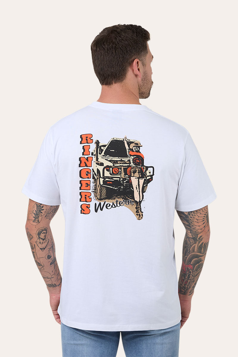 Ringers Western Side Chick Mens T-Shirt in White - back print