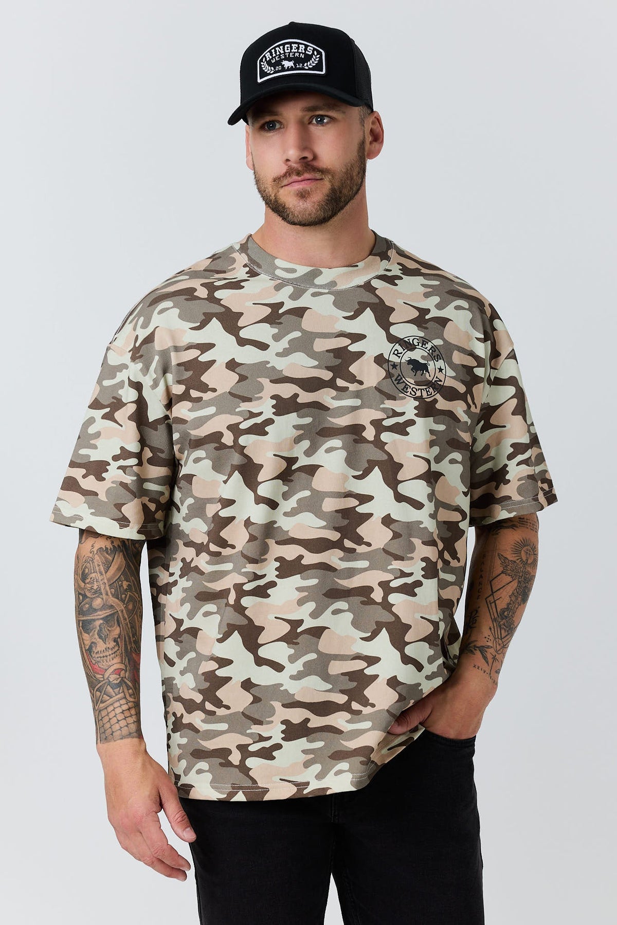 Ringers Western Hard Find Mens Box Fit T-Shirt Camo