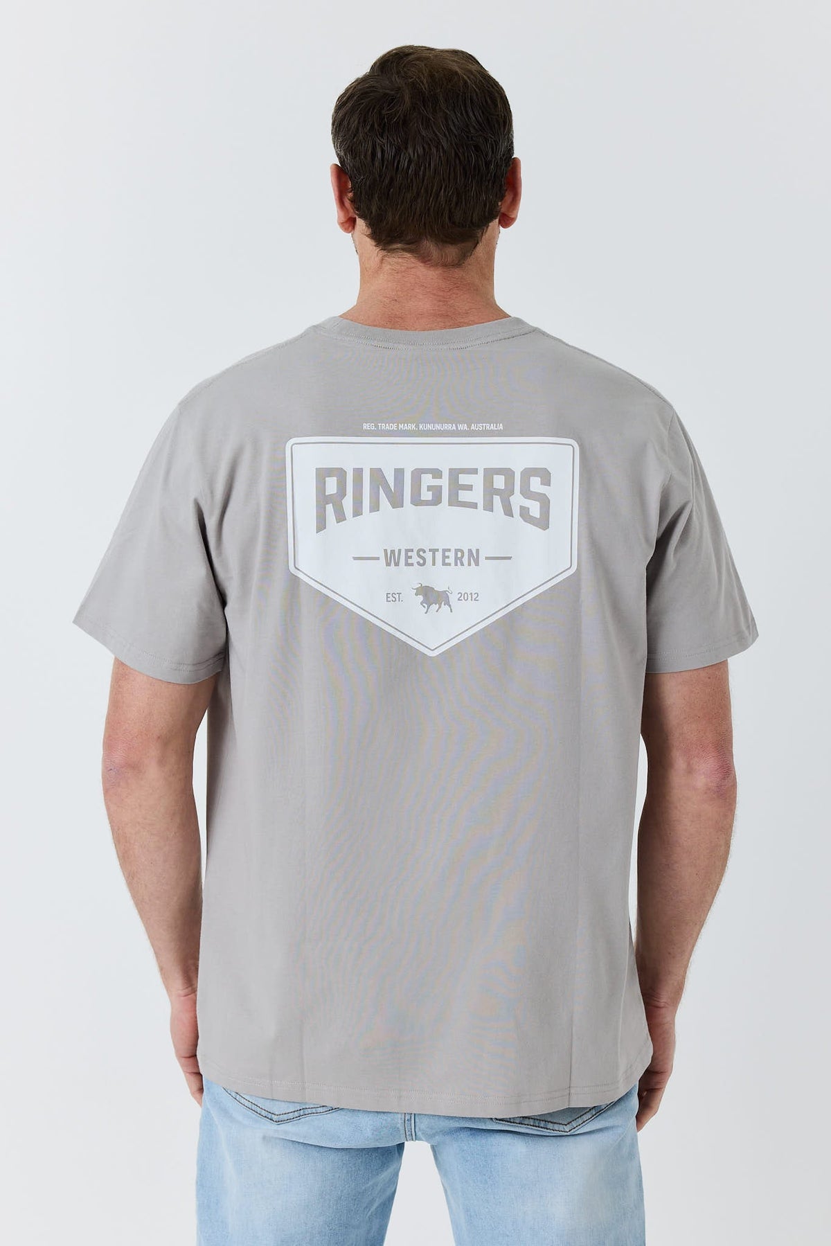 Ringers Western New Squadron Loose Fit Tee Grey White back print