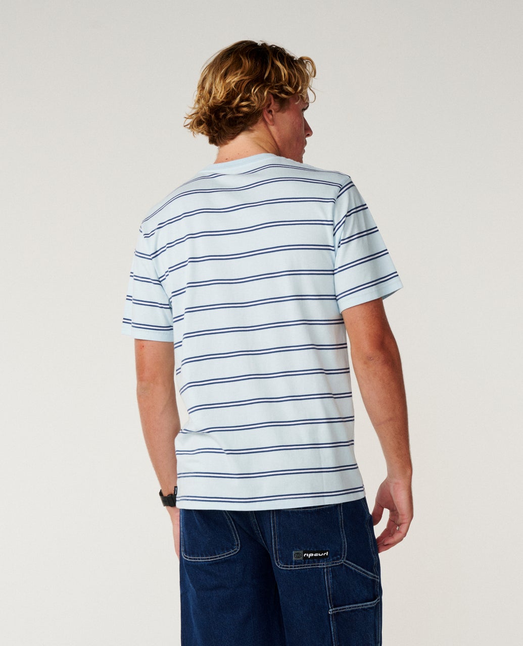 Rip Curl Classic Surf Stripe Tee Glacier Blue detail