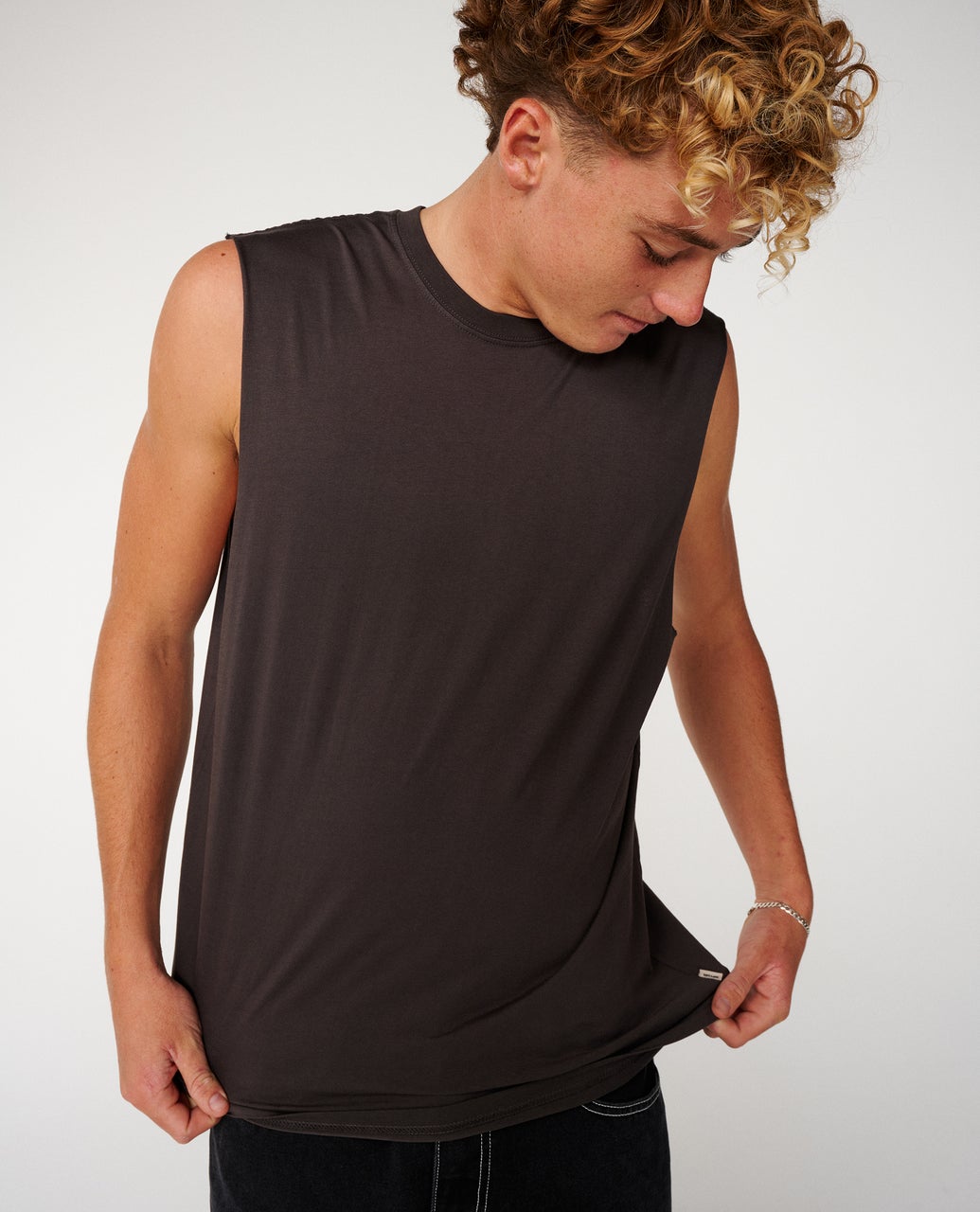 Rip Curl Classic Surf Wash Muscle Washed Black front