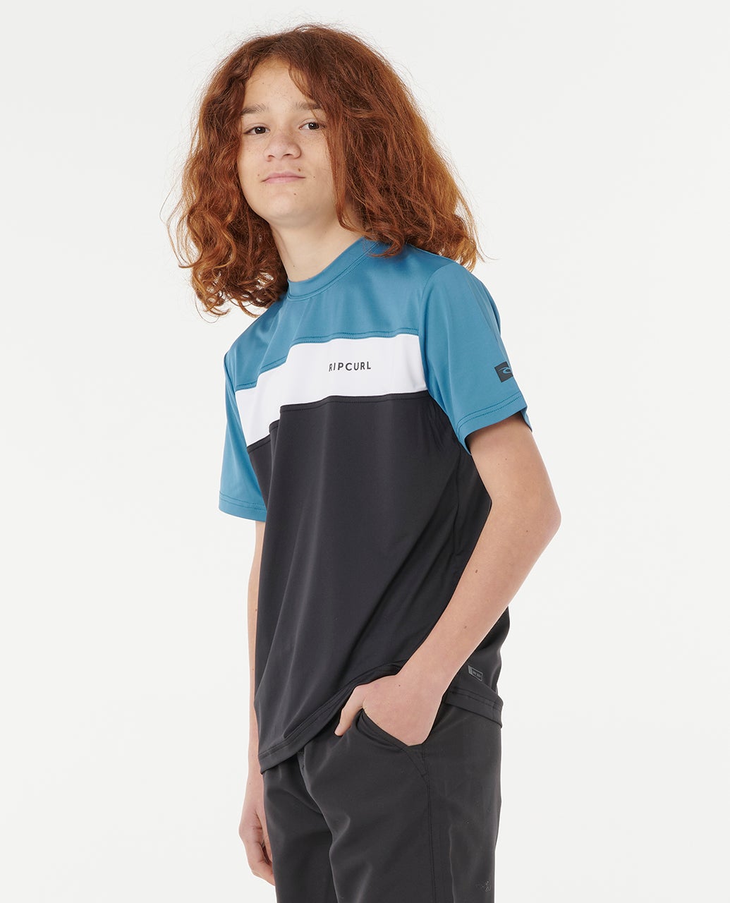 Rip Curl Undertow UPF Short Sleeve - Boy - Storm Blue (view 3)