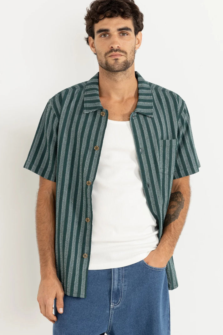 Eli Stripe Short Sleeve Shirt - Teal