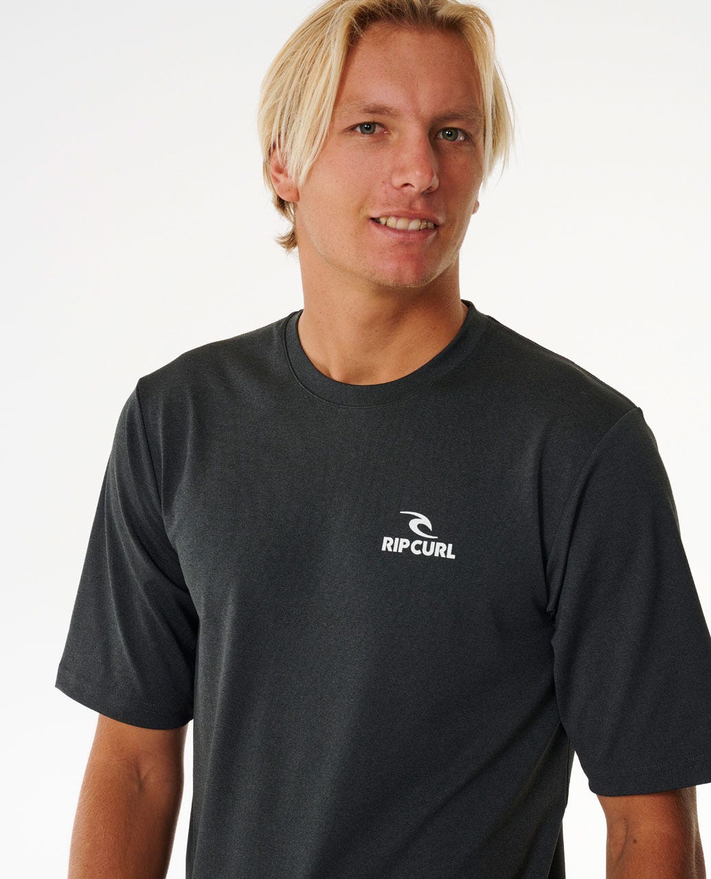 Rip Curl Stack UPF Short Sleeve - Black Marle (view 5)