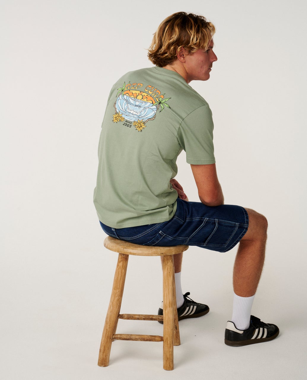 Rip Curl Dazed And Tubed Tee Sage front