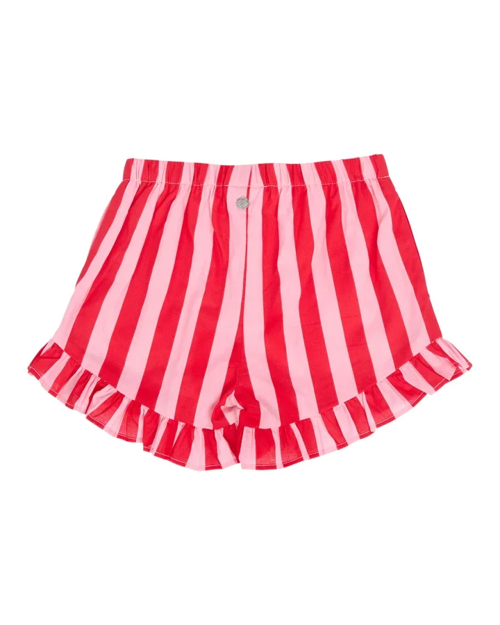 Eve Girl Amelia Stripe Short in red and white stripe - back