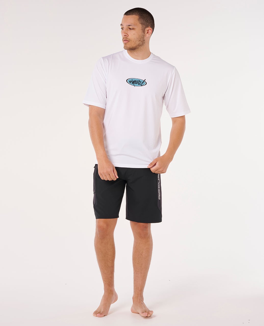 Rip Curl Rip Script UPF Short Sleeve - White (view 4)