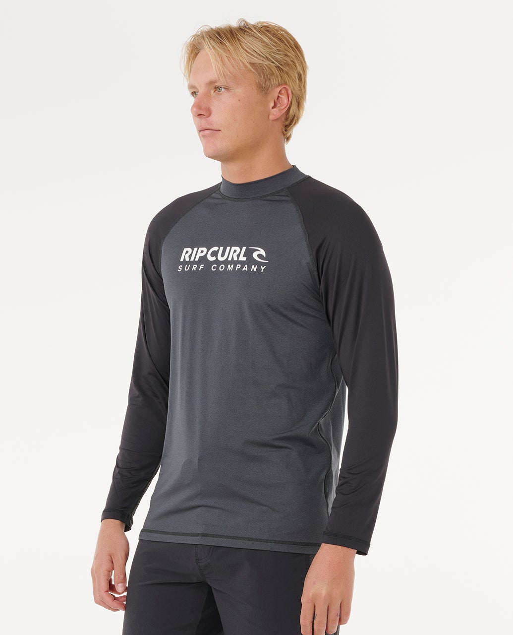 Rip Curl Shock UPF Long Sleeve rash vest Black Marle back