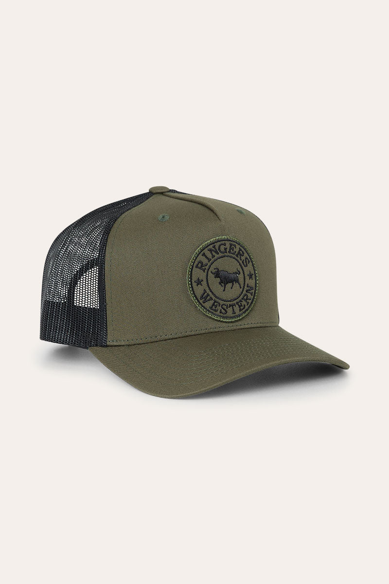 Ringers Western Signature Bull Trucker Cap - Army Black Patch (view 4)