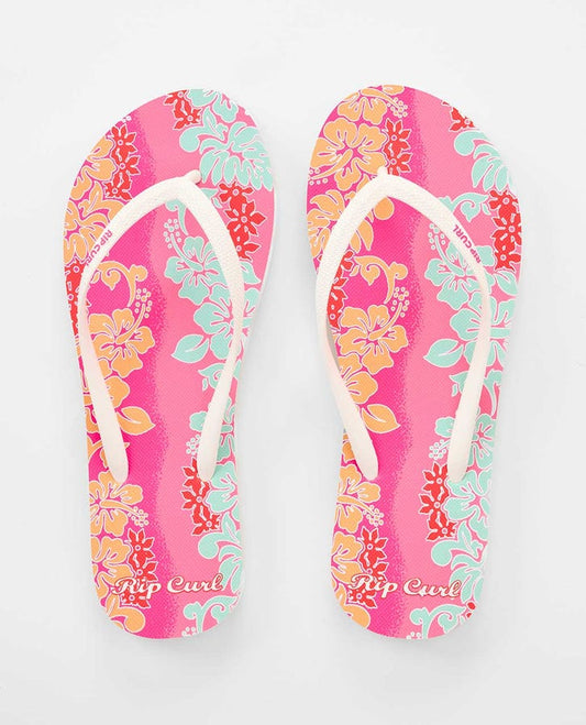 Mixed Bloom Open Toe - Hot Pink