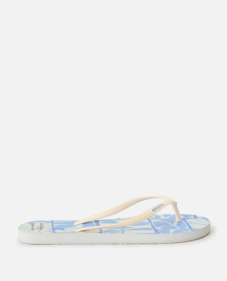 Mixed Bloom Open Toe - Blue / White