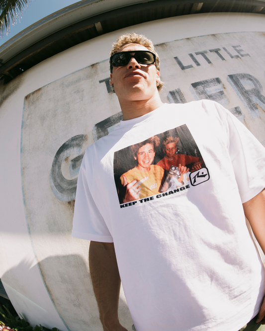 Keep The Change SS Tee - White