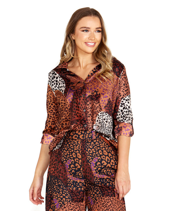 Sindi Shirt - Leopard Mix Print