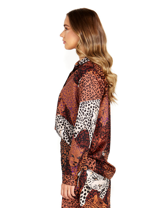 Sindi Shirt - Leopard Mix Print