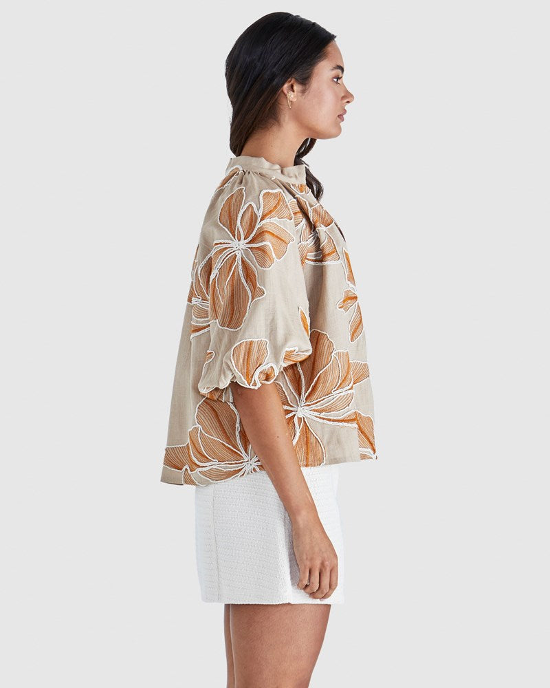 Finley Top - Tan / Orange Brown