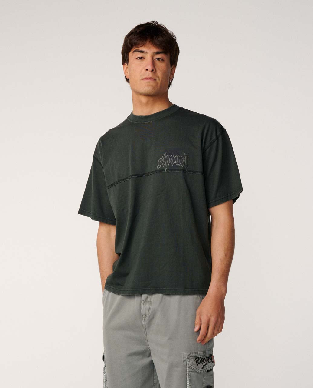 Rip Curl Archive Rota Panel Tee washed black, back view