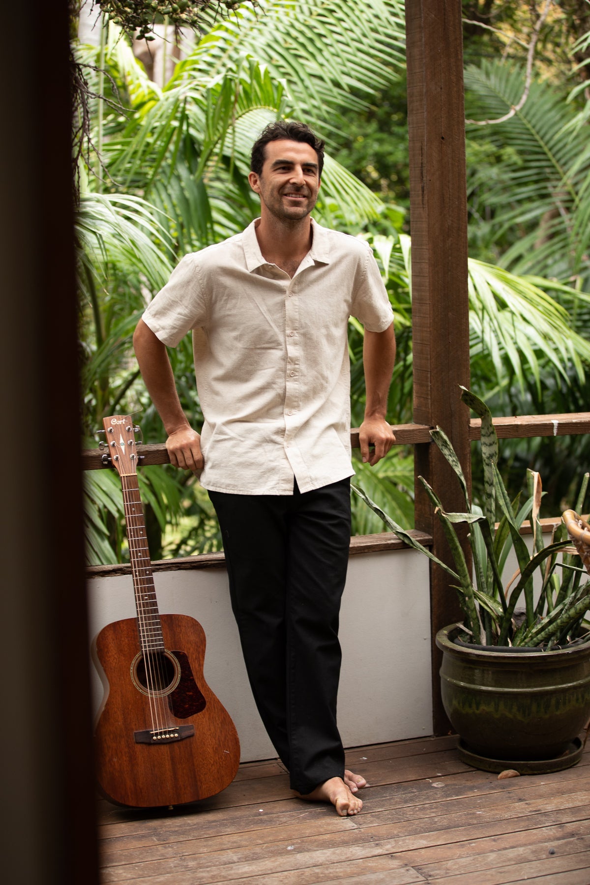 Rhythm Classic Linen Short Sleeve Shirt - Sand (view 5)