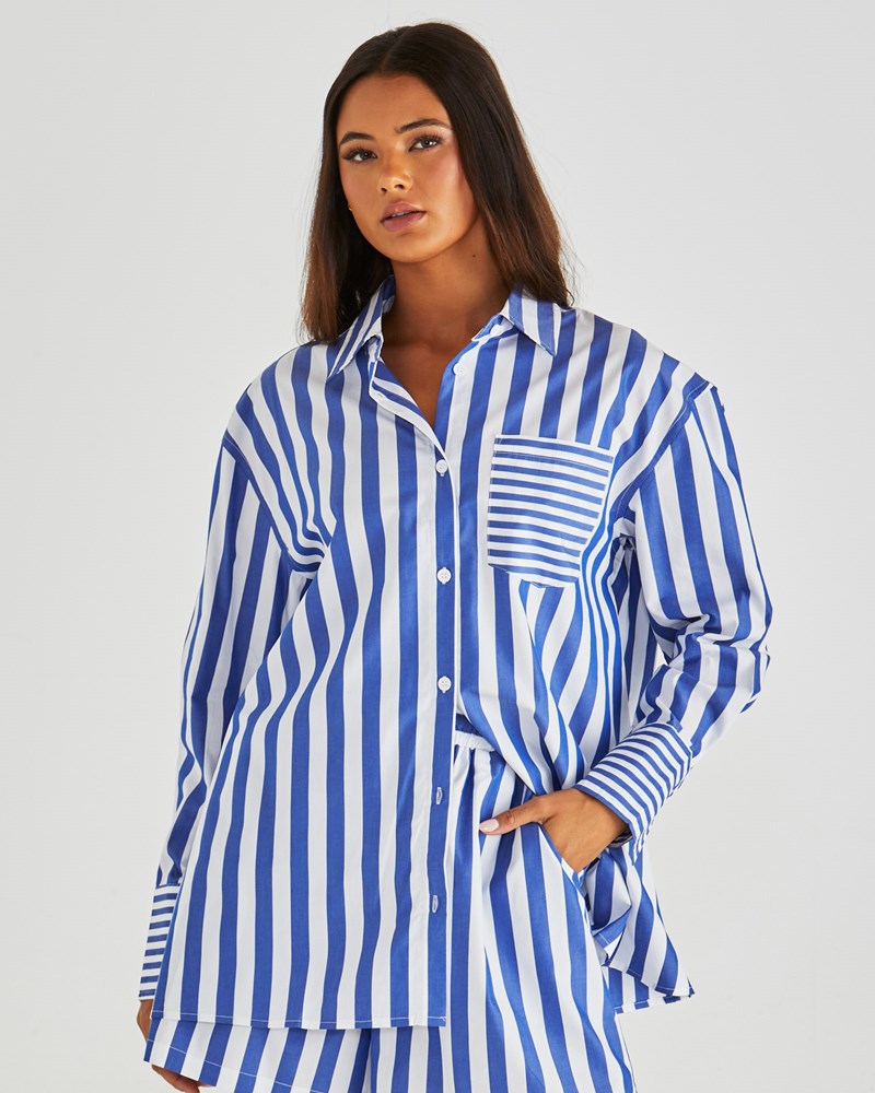 Brynne Shirt - Blue Stripe - Catani Clothing