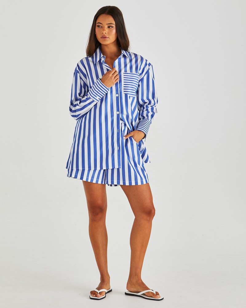 Brynne Shirt - Blue Stripe - Catani Clothing