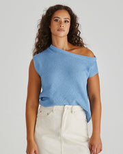 Jaci Knit Top - Blue - Catani Clothing