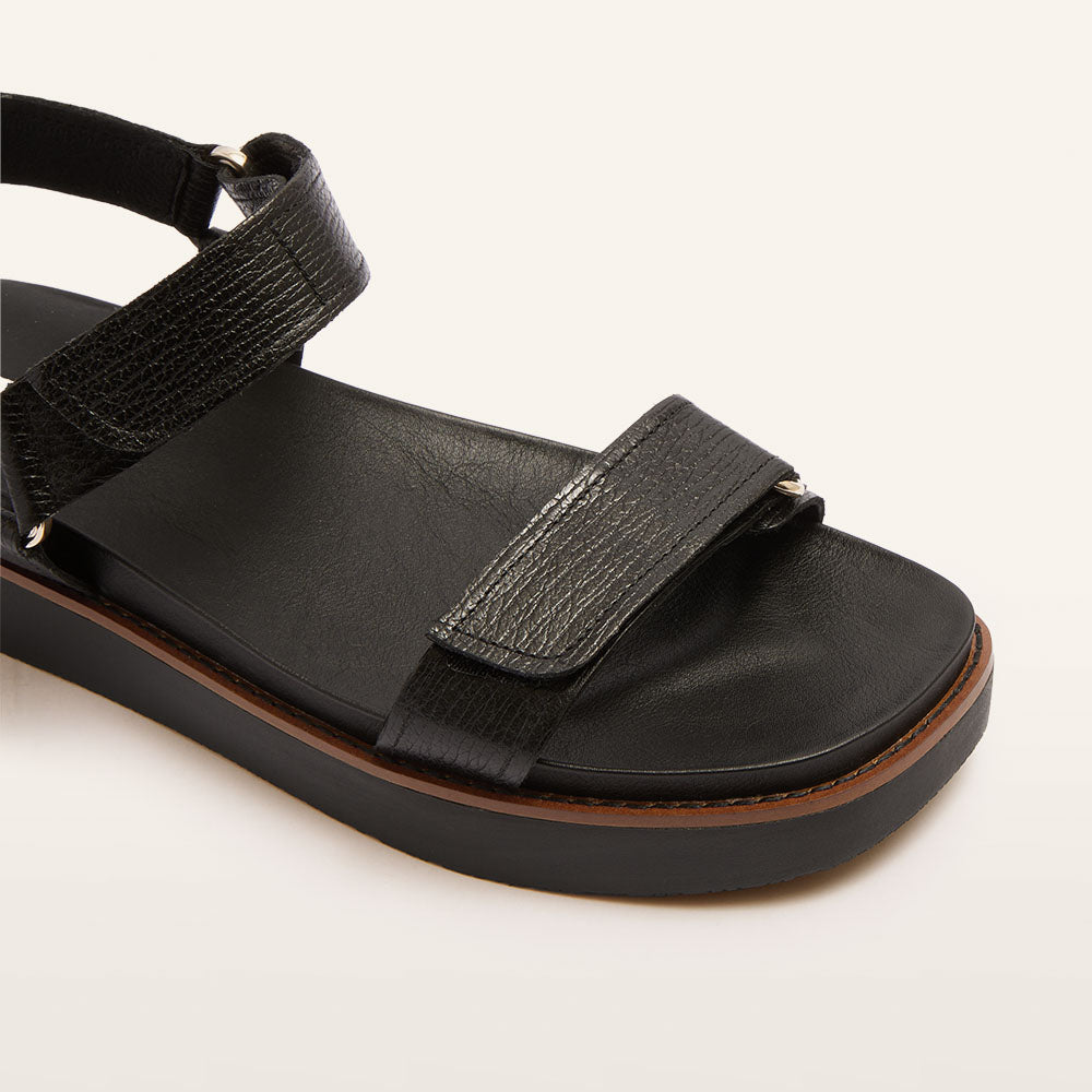 Zane Sandal - Black Grain
