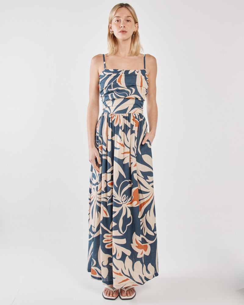 Jana Strapless Dress - Wild Orchid Navy