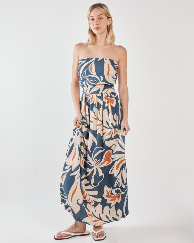 Jana Strapless Dress - Wild Orchid Navy