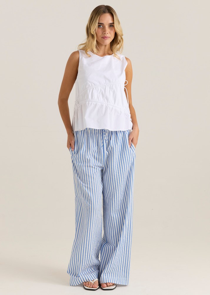 Sass Elin Gathered Tie Top White back