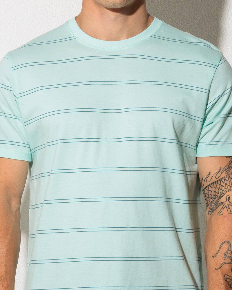 Rip Curl Plain Stripe Tee Light Aqua - right side view