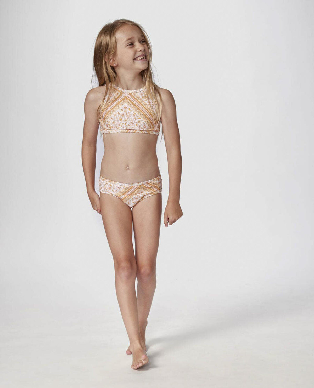 Rip Curl Moonflower Tides bikini set in pink, front view