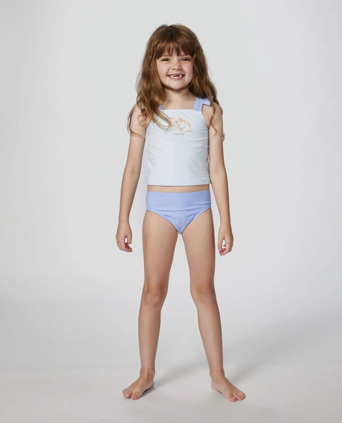 Rip Curl Moonflower tankini set in blue, front view