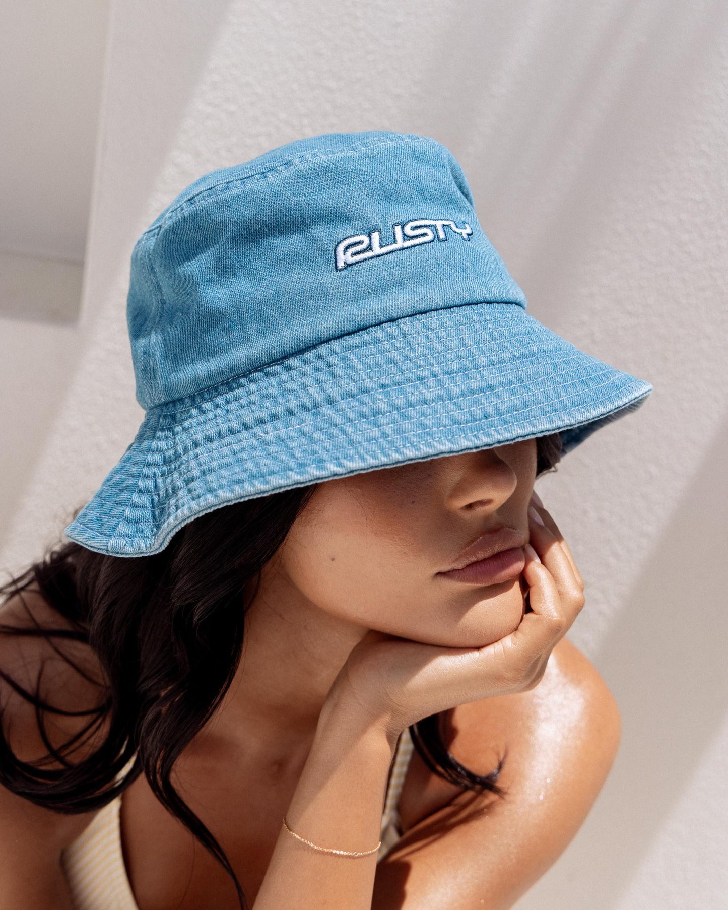 Miss Me Denim Bucket Hat - Middy Blue