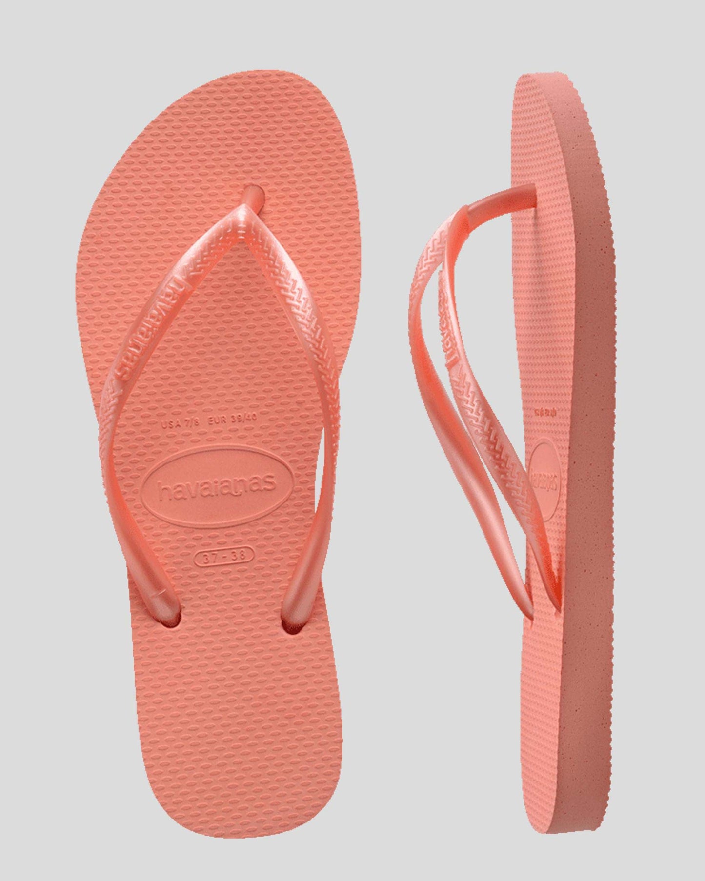 Kids Slim Rubber Logo - Peach Rose