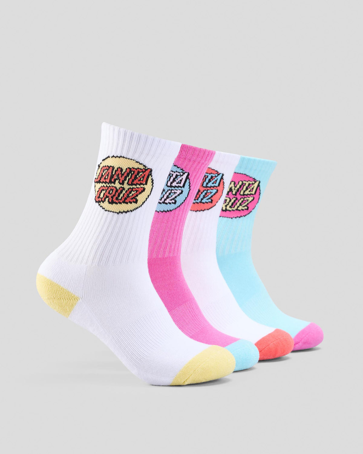 Santa Cruz Other Dot Crew Sock in aqua, pink and white
