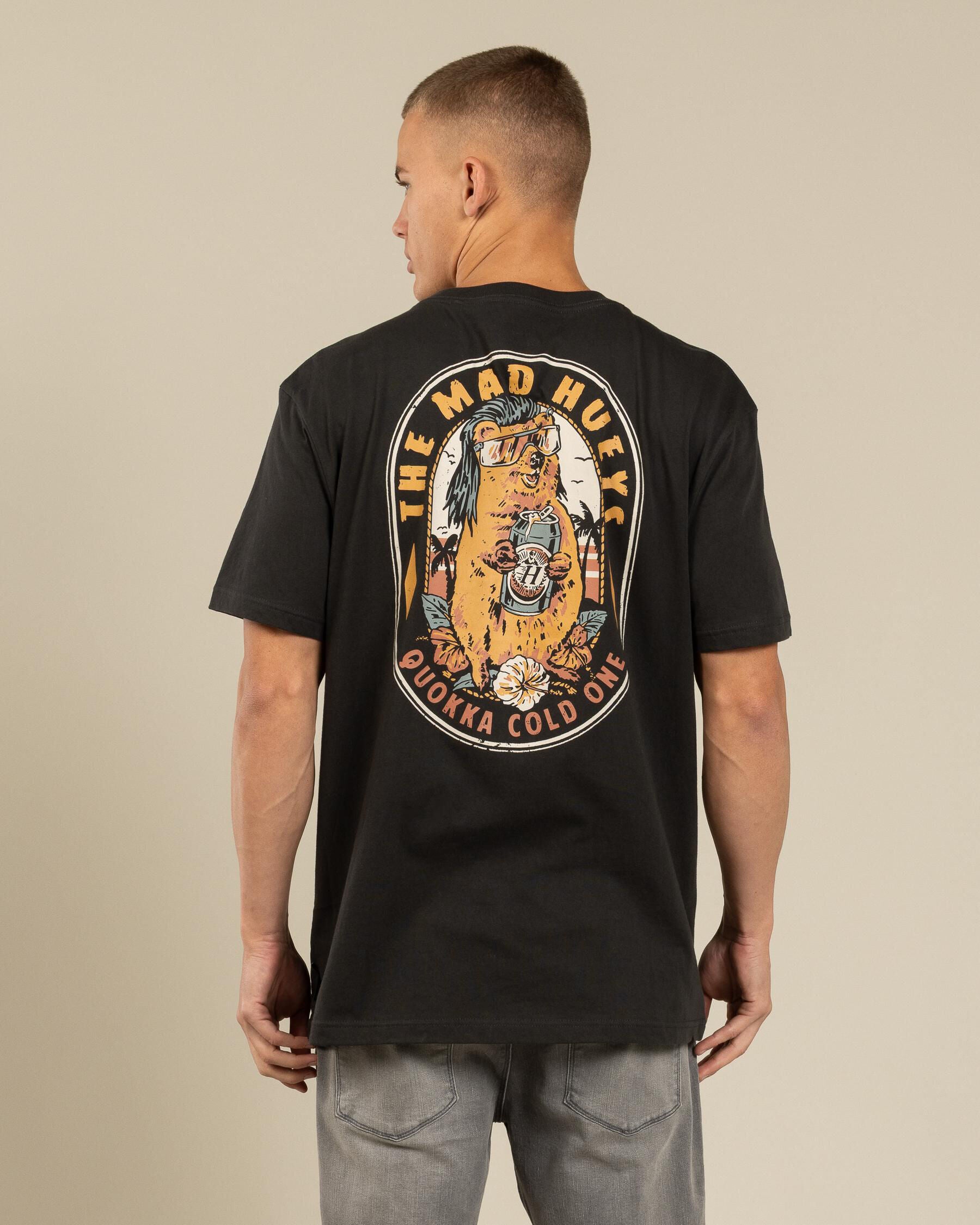 The Mad Hueys Quokka Coldie Tee Vintage Black - detail left view