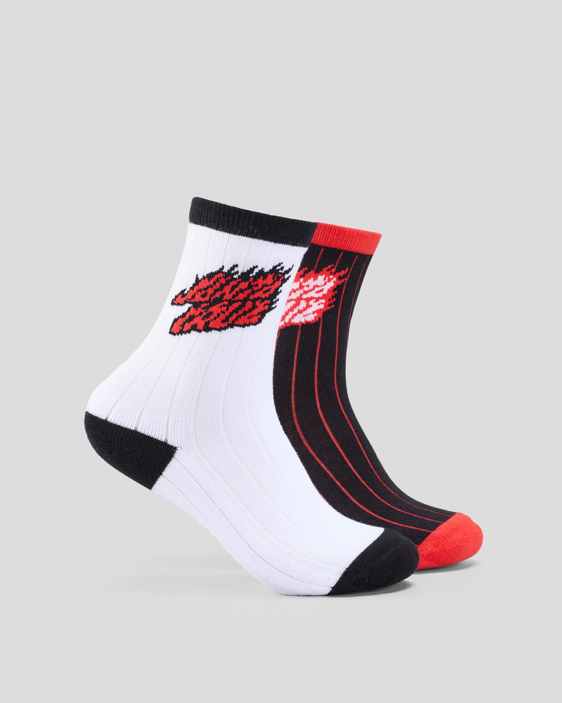 Santa Cruz Flamed Stack Upside Down Crew Sock 2 pack - detail