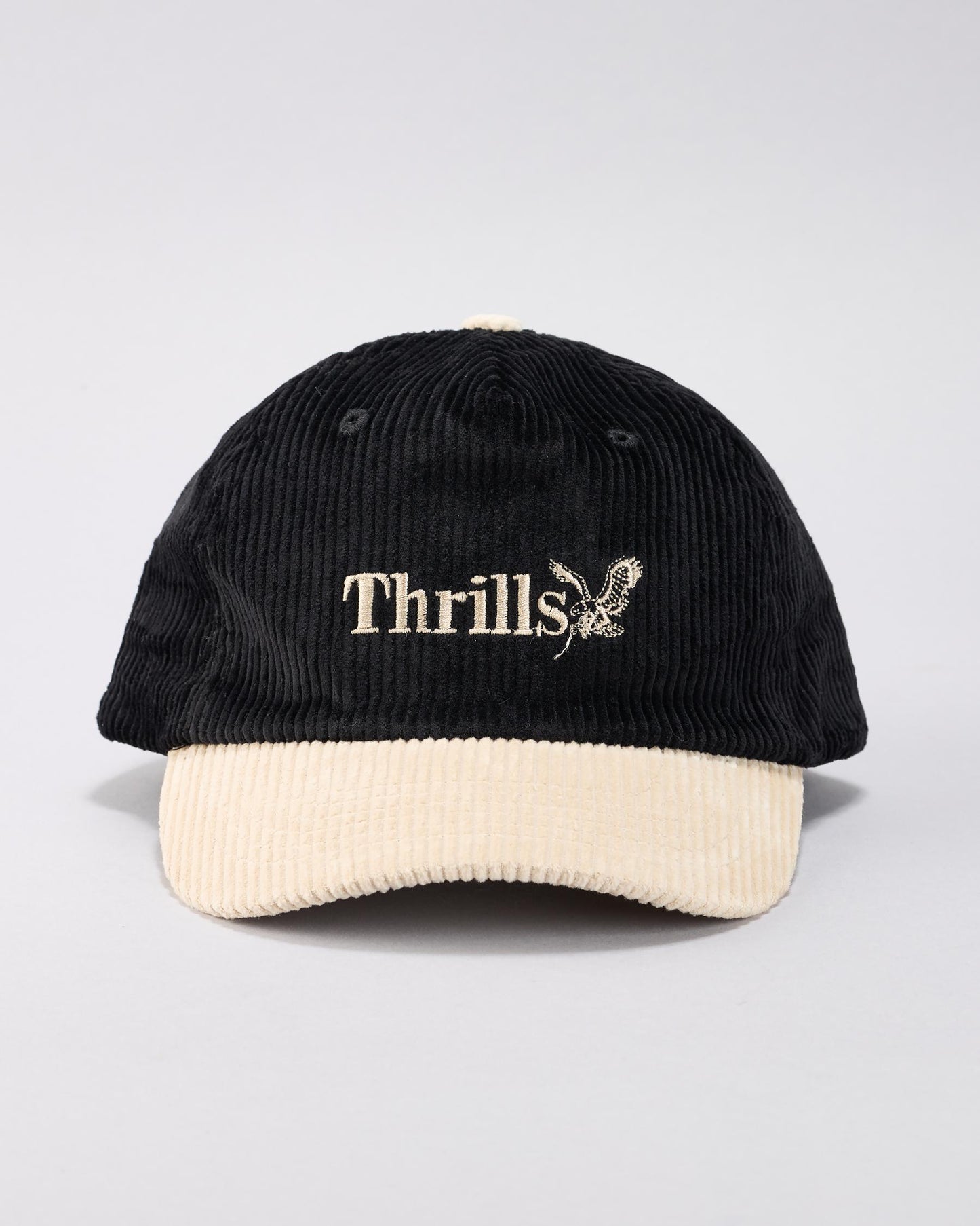 Thrills Workwear 5 Panel Cap - Black - Green Sheen